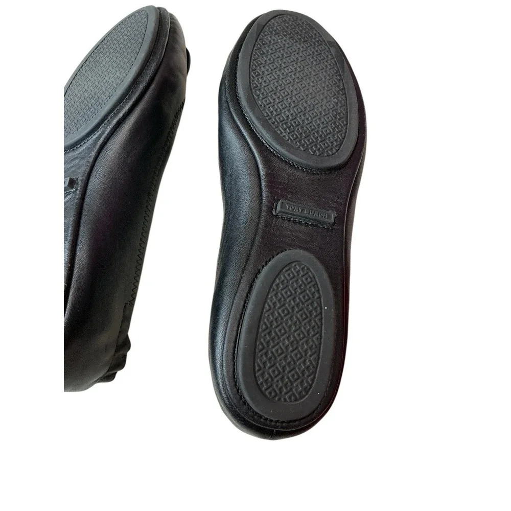 Tory Burch Women's Size 6.5  Black Minnie Travel Ballet Flats